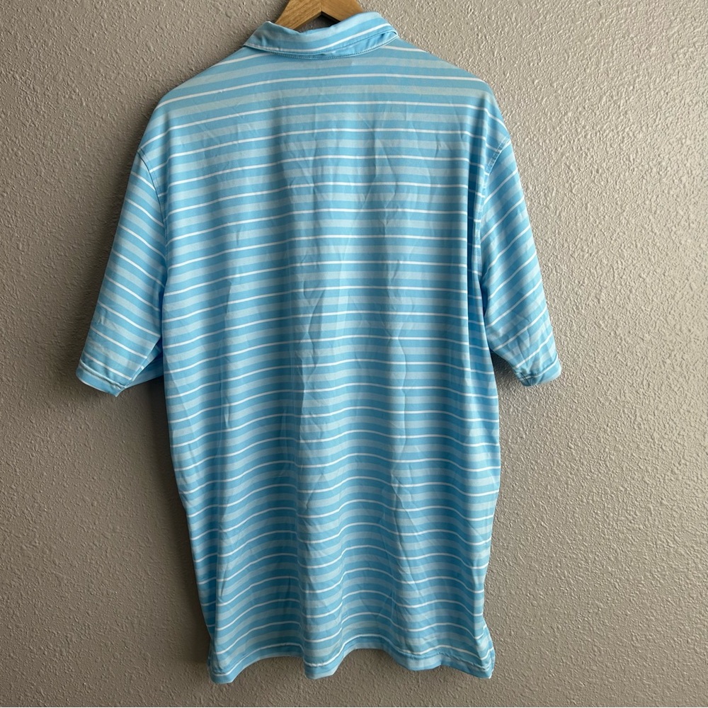 Simply Southern light blue striped lightweight performance polo shirt - Picture 3 of 8